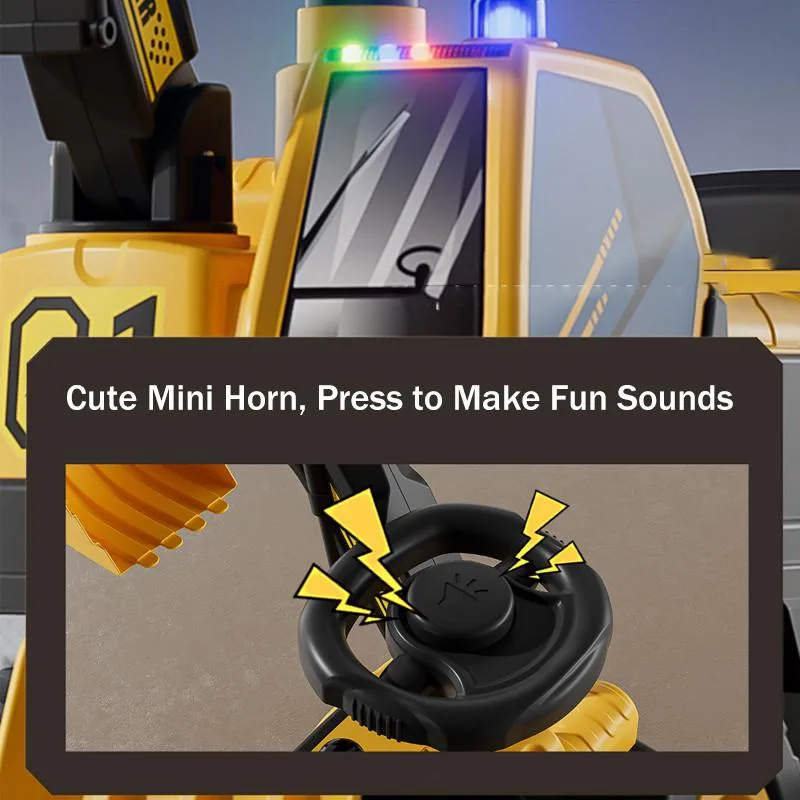 Kids Electric Four Wheel Excavator Ride On Musical Engineering Toy Car Ride-On Excavator Elektrik Untuk Kanak-kanak - Image 4