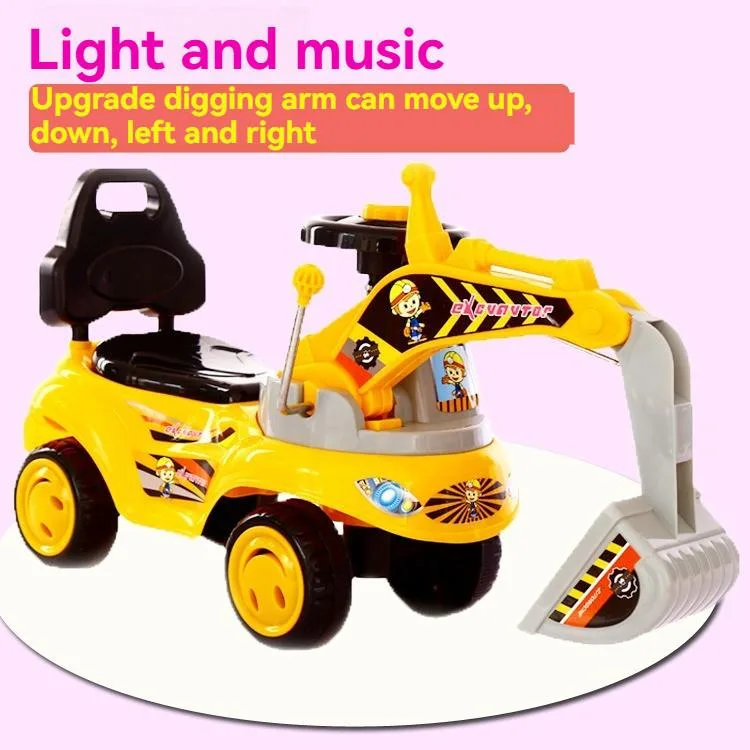 Kids Ride On Excavator Toy Sliding Engineering Vehicle Digger Toy For Boys Kereta Mainan Penggali Untuk Bayi - Image 4