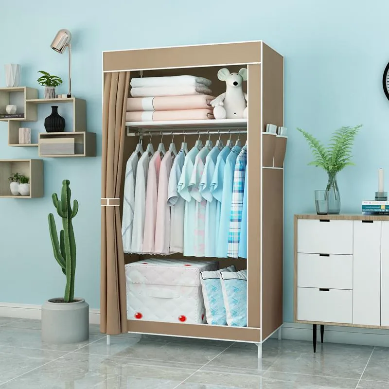 Fabric Wardrobe Reinforced Steel Tube Thickened Frame Simple Closet Storage Organizer For Bedroom Almari Pakaian Kain - Image 4