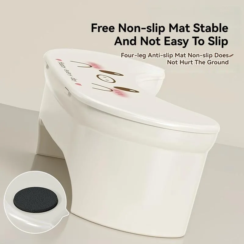 Thick Plastic Toilet Foot Stool Ergonomic Squat Stool Bathroom Step Stool for Kids & Adults Bangku Kaki Tandas - Image 4