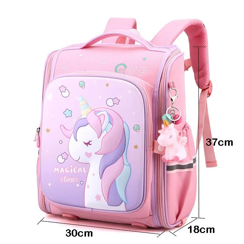 Unicorn Cartoon Backpack Ergonomic Anti-Backpack for Boys and Girls Grades 1-3 Beg Galas Pelajar - Image 4