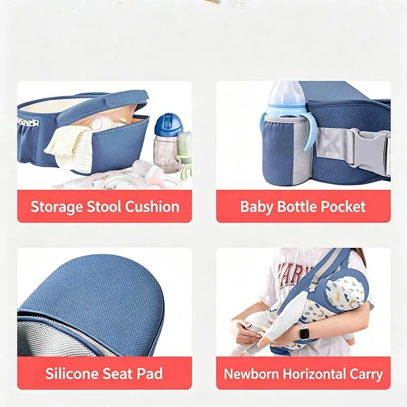 Multifunctional Baby Hip Seat Carrier Four Season Front Carry Infant Sling Hip Seat Bayi - Image 4