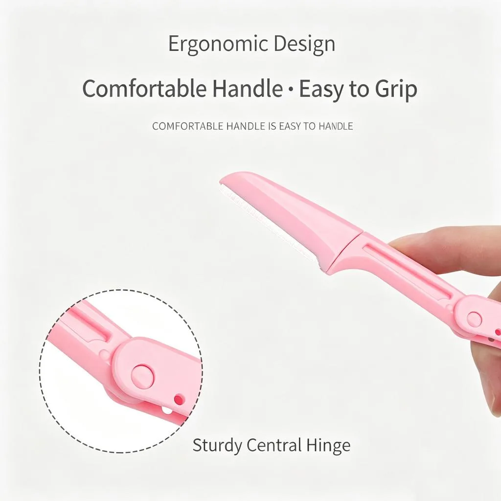 Foldable Safe Anti Cut Eyebrow Razor Set For Women Eyebrow Trimming Shaver Beauty Tools Set Pisau Alis - Image 4