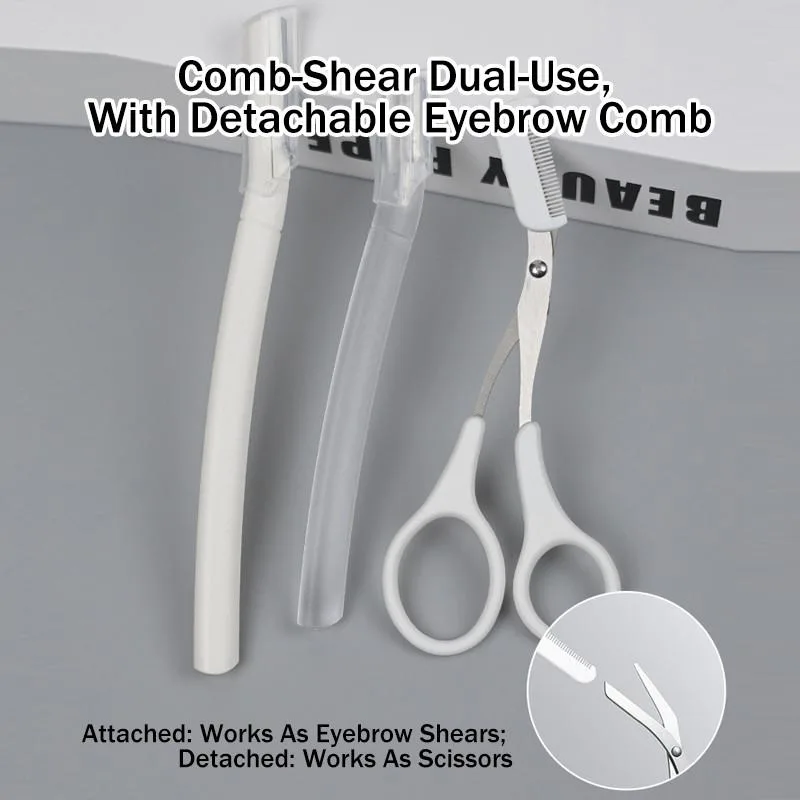 Macro Stainless Steel Eyebrow Razor Set Universal Straight Handle Eyebrow Shaver With Protective Net Set Dandan Alis - Image 4