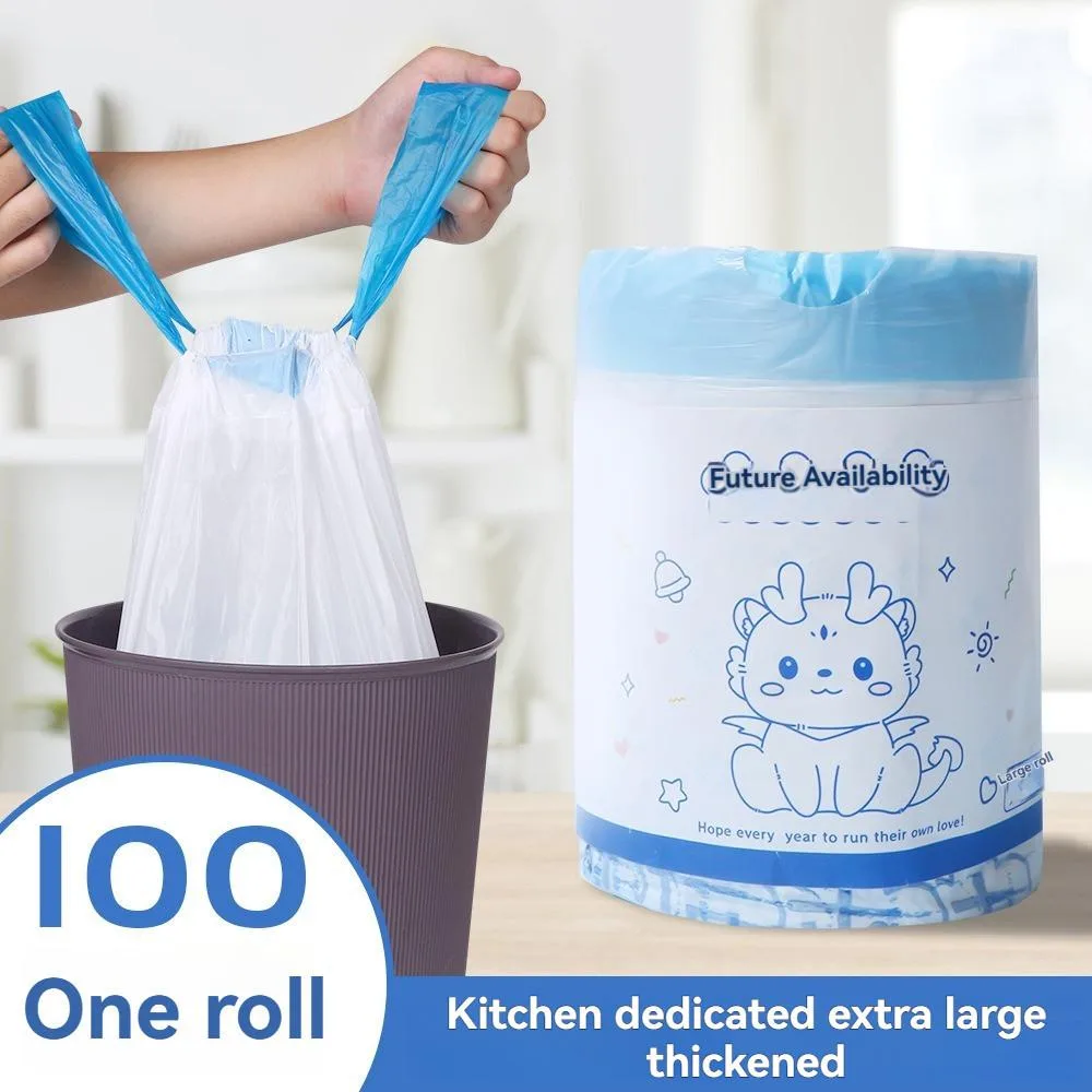 Beg Sampah Bertali 75PCS Pakai Buang, Beg Sampah & Simpanan untuk Pembersihan Rumah & Dapur - Image 4