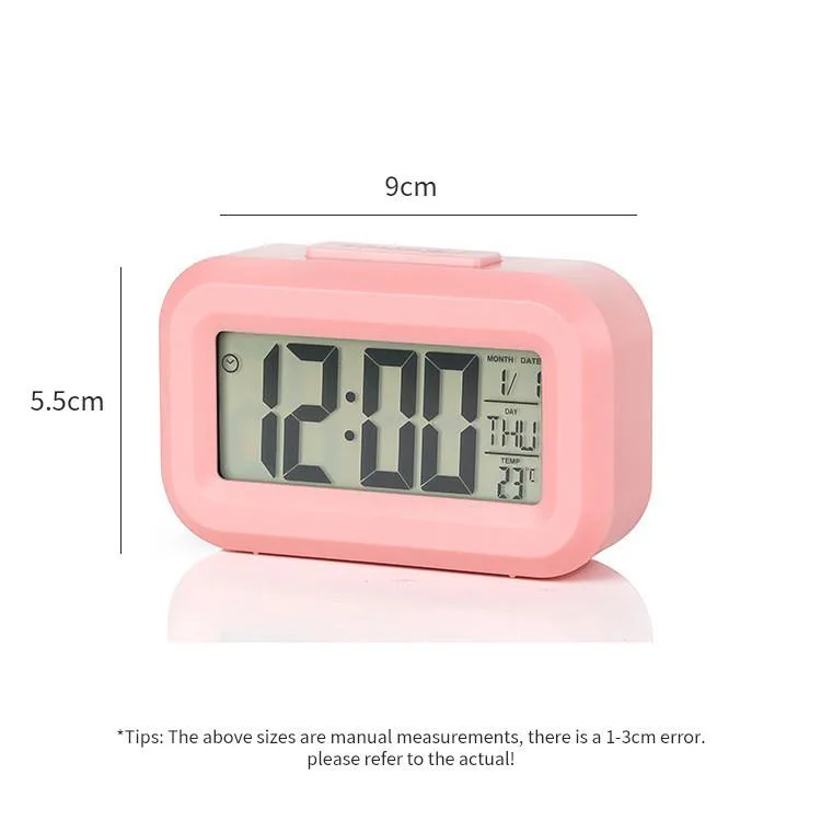 Jam Digital Mini Serbaguna dengan Lampu Malam, Suhu, Kalendar & Pemasa untuk Rumah - Image 5