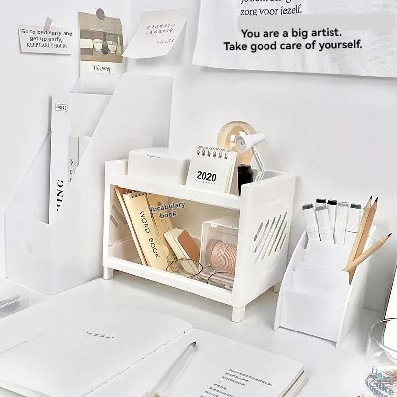 Rak Simpanan Dua Lapisan Padat, Rak Plastik Pengatur Dapur Meja & Organisasi Rumah - Image 5