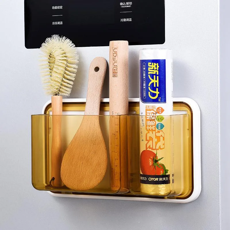 Kotak Simpanan Magnet Peti Sejuk, Pemegang Peralatan Dapur & Rak Simpanan Filem Lekat Gaya Jepun - Image 5