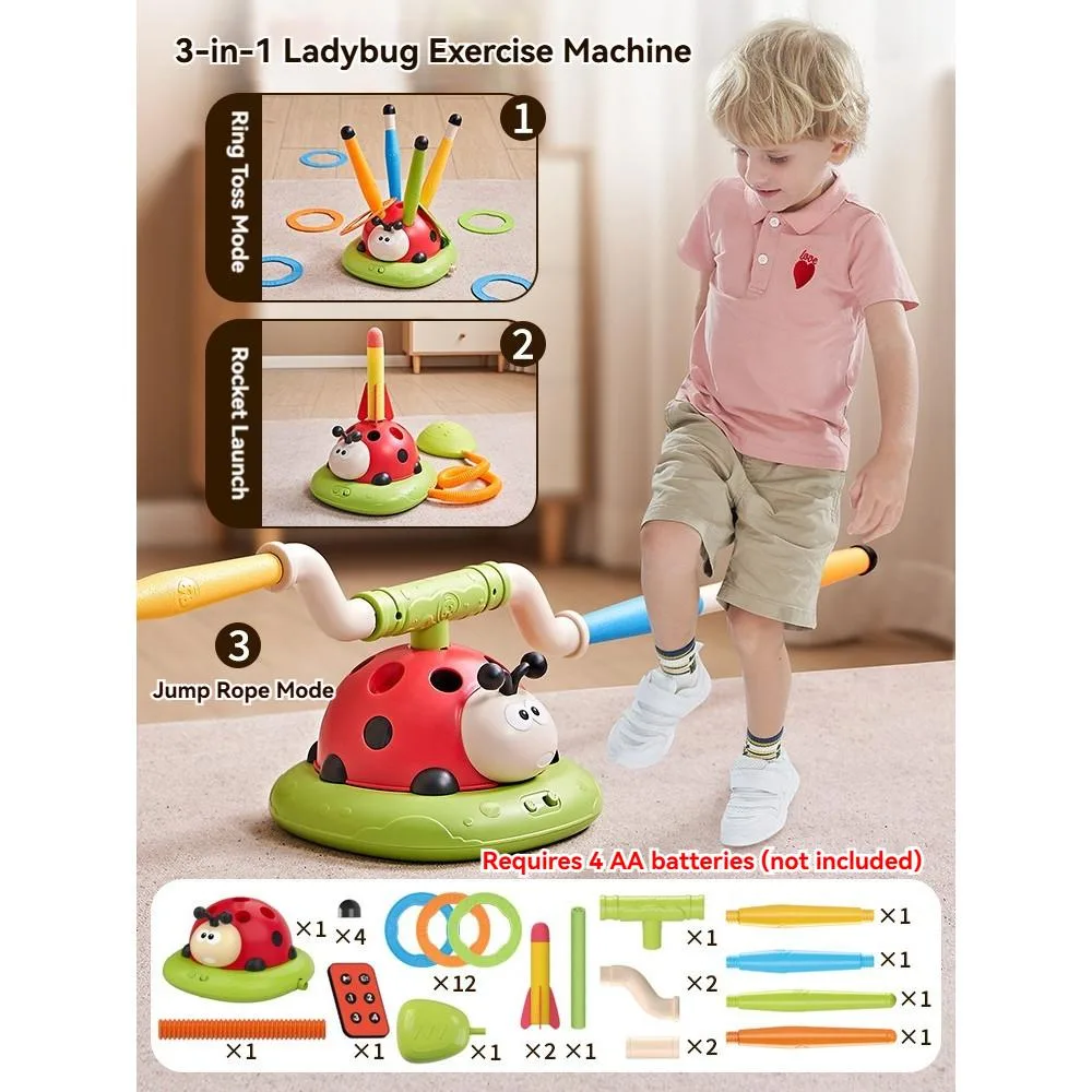 Mesin Sukan Ladybug Kanak-kanak Peralatan Latihan Integrasi Deria Dalam & Luar Rumah Tadika - Image 5
