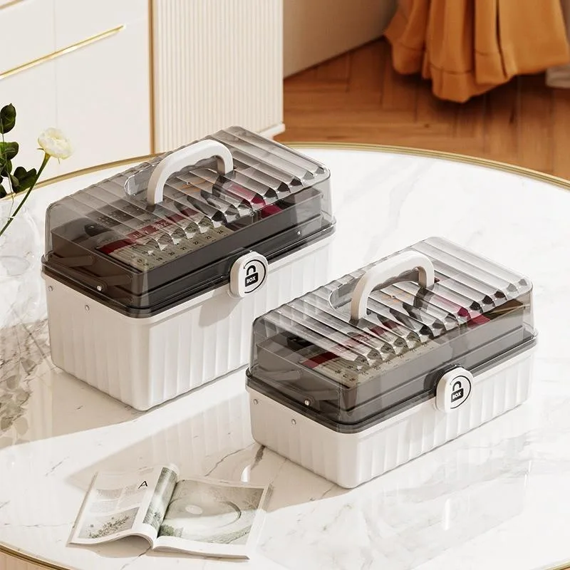Kotak Penyimpanan Portable Boleh Lipat Bertingkat Besar Alat Seni Makeup Rumah Tangan - Image 5