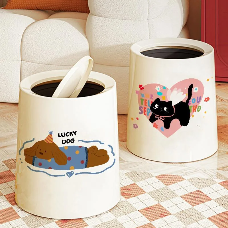 Tong Sampah Kartun Comel Baharu Kapasiti Besar Untuk Rumah Bilik Air Ruang Tamu - Image 5