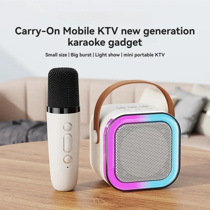 K12 Speaker Bluetooth Mini Mudah Alih Mikrofon Karaoke Serbaguna Tanpa Wayar Untuk Rumah Ktv - Image 5