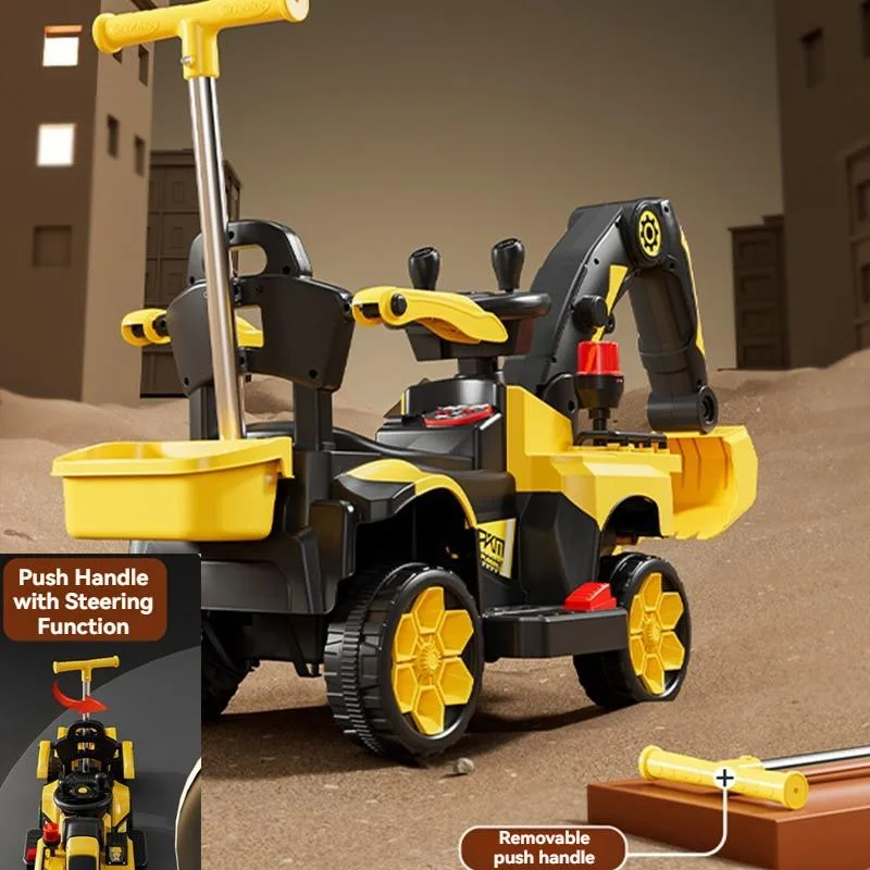Kereta Mainan Excavator Elektrik Kanak-kanak Boleh Naik Dikawal Jarak Jauh Saiz Besar Untuk Budak Lelaki - Image 5