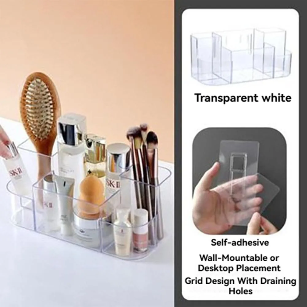 Rak Bilik Mandi Gantung Dinding Tanpa Tebuk Premium Untuk Simpanan Kosmetik Barang Cuci Muka - Image 5