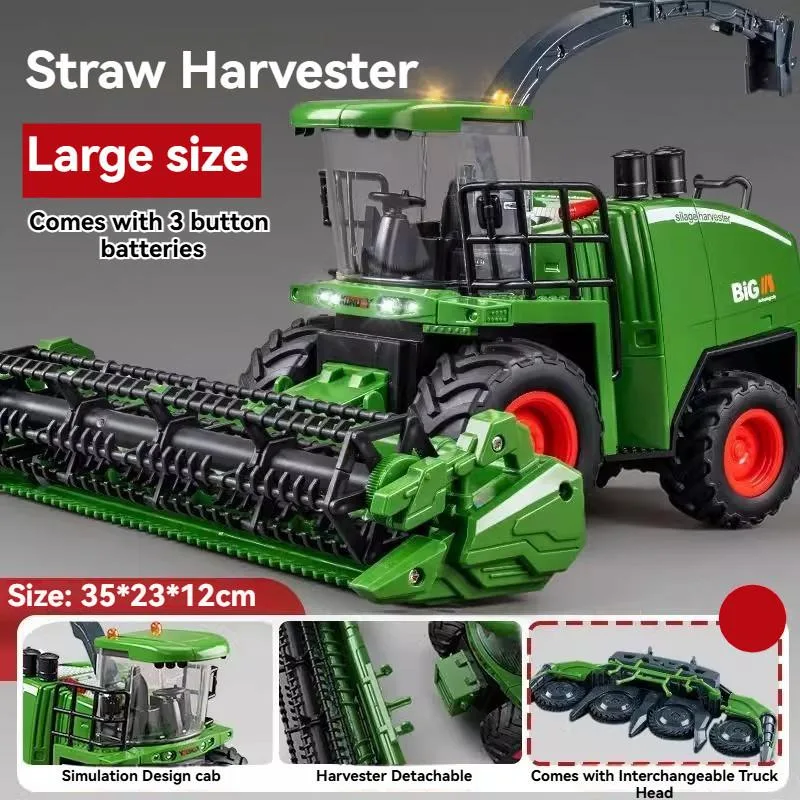 Set Mainan Kenderaan Ladang Gergasi Traktor Penuai Lori Pengangkut Model Pembinaan Untuk Kanak Kanak Lelaki - Image 5