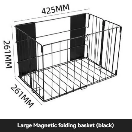 Bak Baju Magnetik Lipat Gantung Dinding Sisi Mesin Basuh Bak Pakaian Kotor Tanpa Bor Penyimpanan Rumah - Image 5