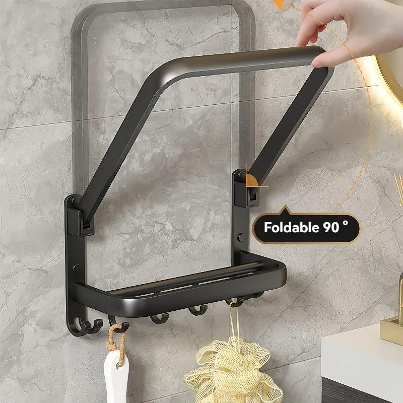 Drill Free Wall Basin Rack Bathroom Adhesive Washbasin Storage Shelf Space Saving Rak Besen - Image 5