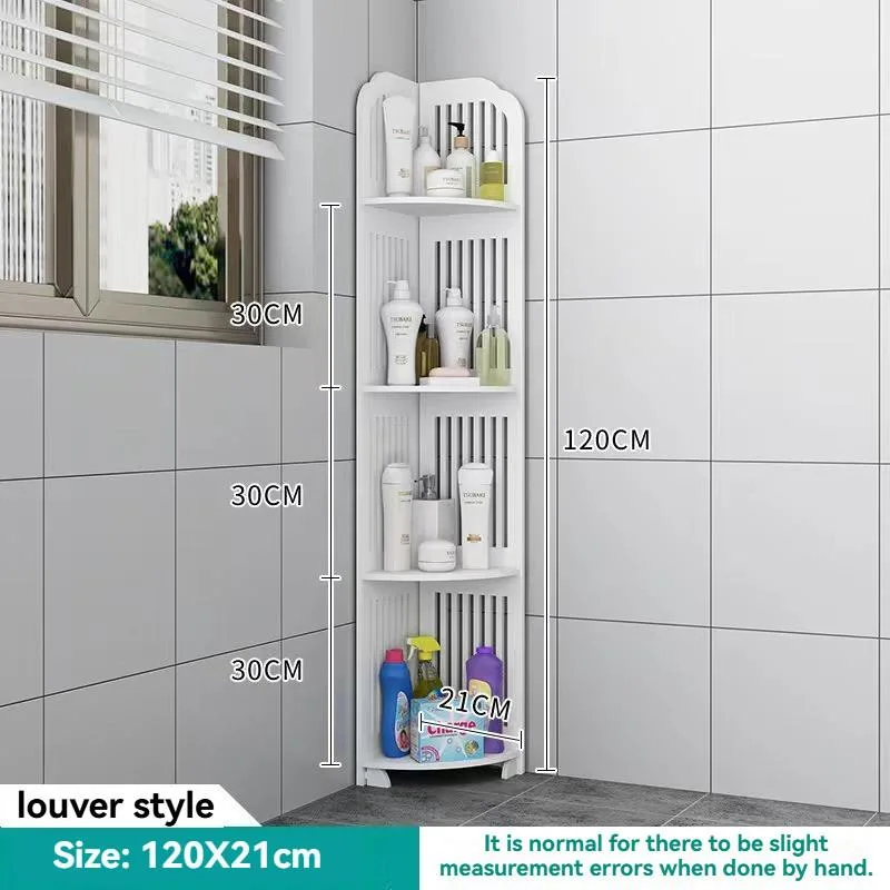 Corner Bathroom Rack Floor Standing Multi Tier Storage Shelf Organizer Rak Penyimpanan Sudut - Image 5