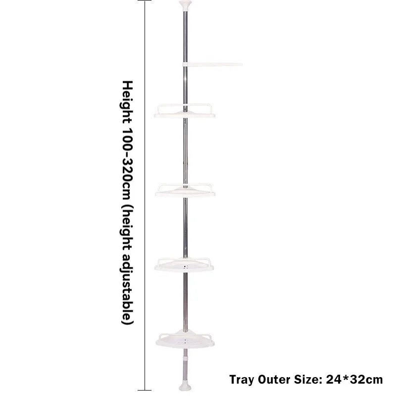 Drill Free Corner Rack Adjustable Stainless Steel Bathroom Floor Organizer Rak Bilik Mandi Boleh Dilaraskan - Image 5