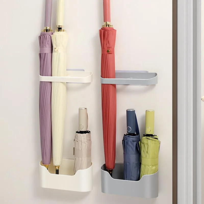 Wall Mounted Umbrella Rack Entrance Doorway Drip Dry Stand Storage Organizer Rak Payung Dinding - Image 5
