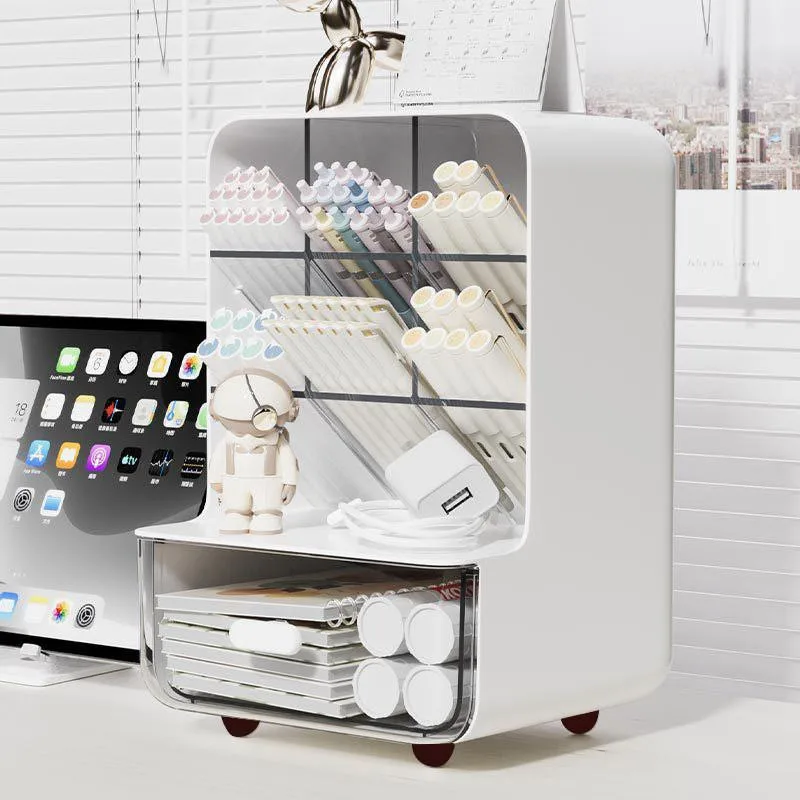 Tilted Pen Holder Desktop Organizer Office Desk Pencil Stationery Storage Box Bekas Pen Slot Serong - Image 5