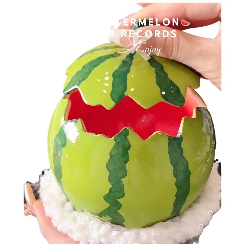 Watermelon Ceramic Noodle Bowl With Lid Large Soup Salad Dessert Serving Bowl Mangkuk Pencuci Mulut Seramik - Image 5