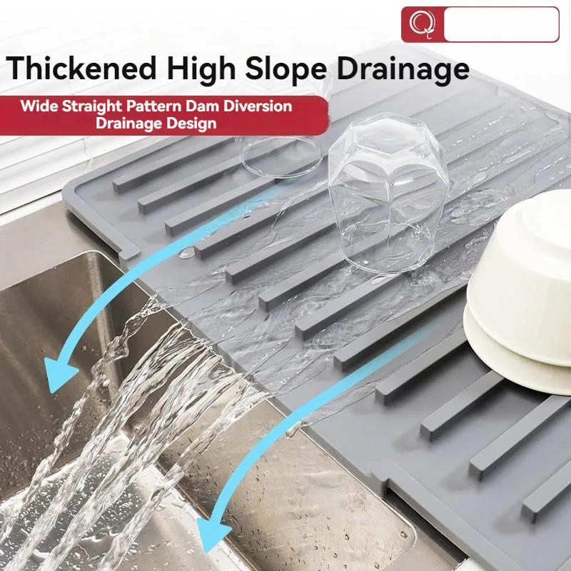Silicone Drying Mat Countertop Heat Resistant Trivet High Temp Sink Drain Pad Tikar Pengering Silikon - Image 5
