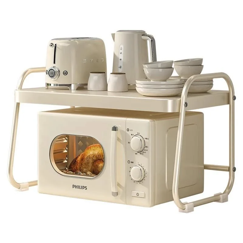 Double Layer Multi Function Countertop Microwave Storage Rack Rak Ketuhar Gelombang Mikro - Image 5