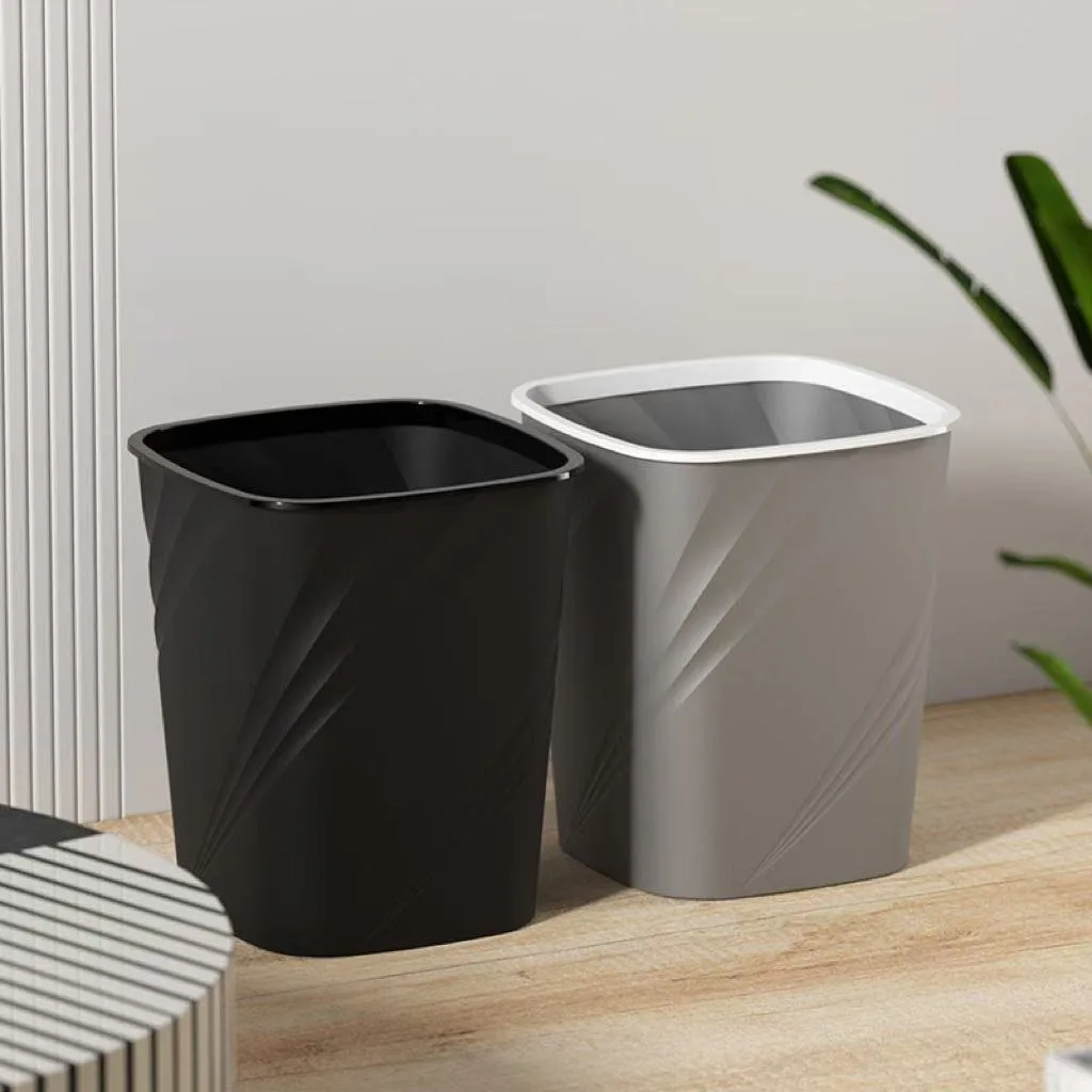 Large Capacity Simple Trash Can With Press Ring For Home Living Room Kitchen Bathroom Toilet Tong Sampah - Image 5
