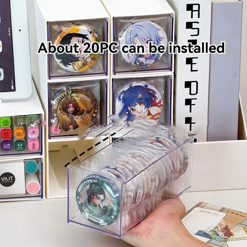 Drawer Type Clear Acrylic Badge Storage Box For Desktop Kotak Simpanan - Image 5