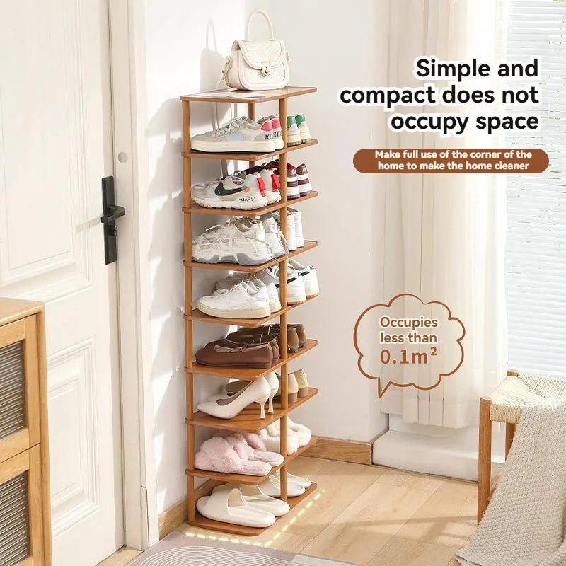 Tool-Free Assembly Vertical Shoe Rack Narrow Multi Layer Staggered Footwear Organizer For Doorway Small Home Rak Kasut - Image 5