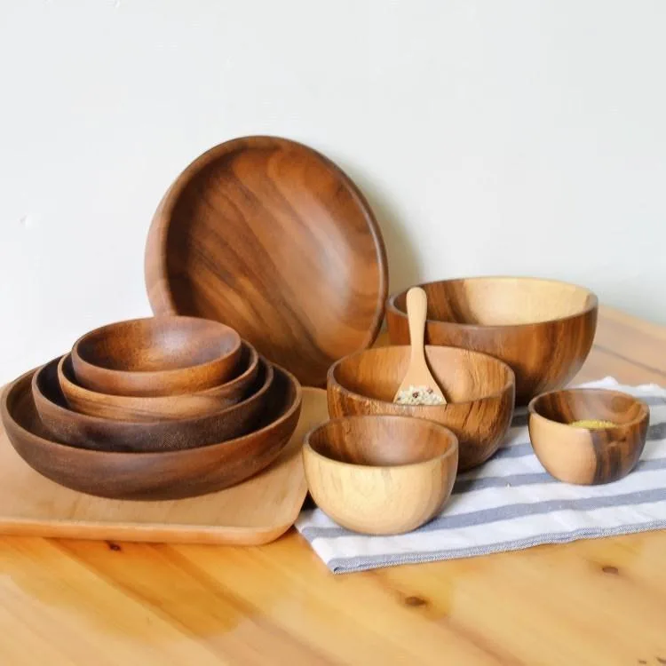 Large Wooden Salad Bowl Unbreakable Ramen Soup Bowl for Household Use Mangkuk Salad - Image 5