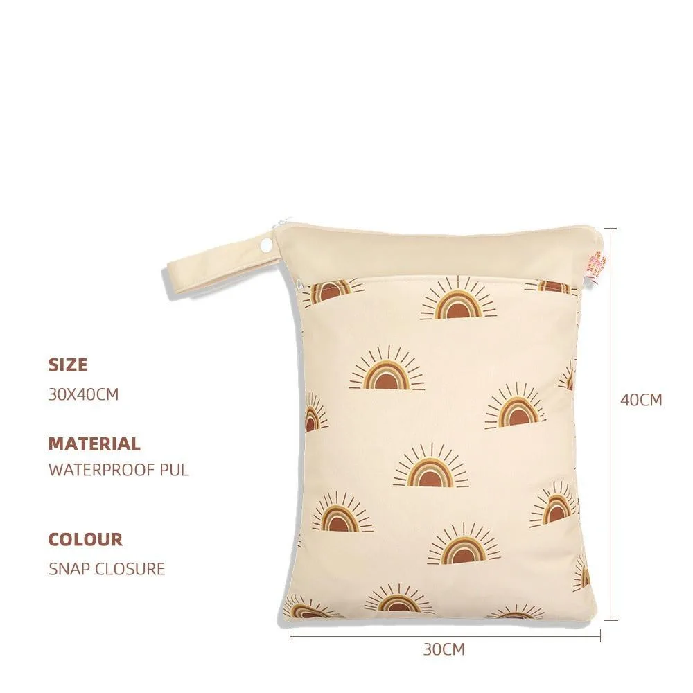 Waterproof Baby Diaper Organizer Hanging Bag Wet Dry Separated Double Layer Storage Beg Kalis Air Aktiviti Luar - Image 5