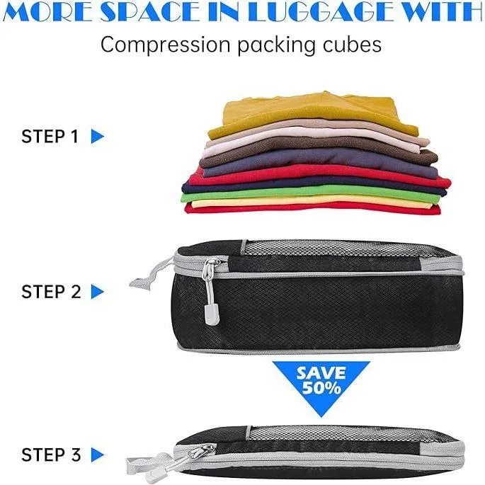 Large Capacity Travel Packing Cubes Clothes Luggage Organizer Storage Bag Beg Penyimpanan Pakaian Boleh Mampat - Image 5