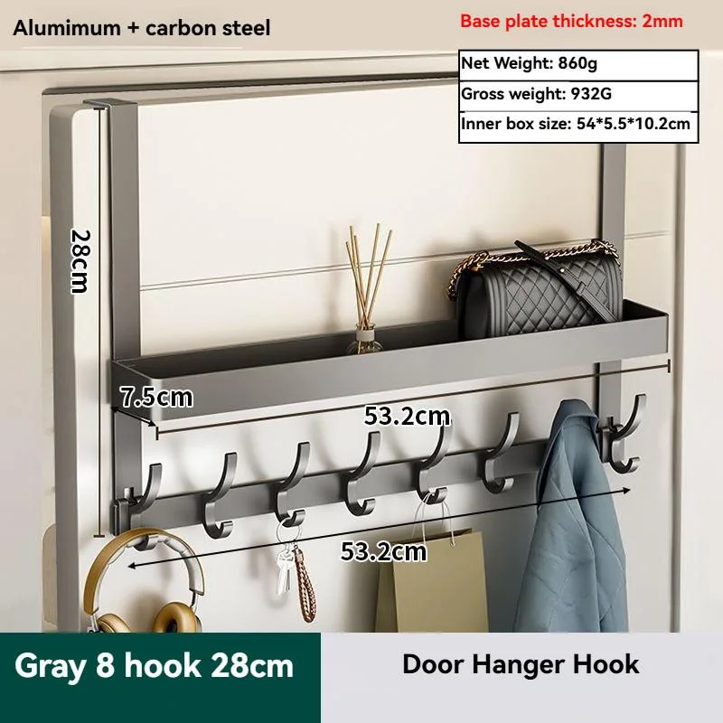 Drill Free Over The Door Hooks Rack for Clothes Towels Bags Wall Mount Back of Door Cangkuk Belakang Pintu Logam - Image 5