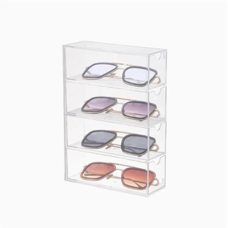 Multi Layer Drawer Type Desktop Sunglasses Storage Display Cabinet Kotak Simpanan - Image 5