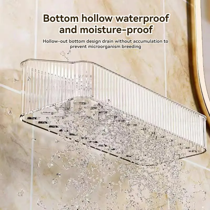 Bathroom Shelf No-drill Wall-mounted Storage Rack Rak Penyimpanan Bilik Air - Image 5