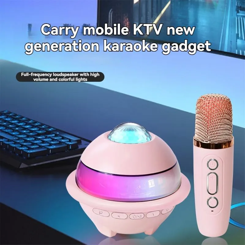 Bluetooth speaker starry sky light microphone karaoke set Pembesar suara Bluetooth - Image 5