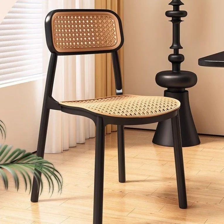 Imitation Rattan Chair Plastic Stackable Backrest Chair No Assembly Required Kerusi Rotan Plastik - Image 5