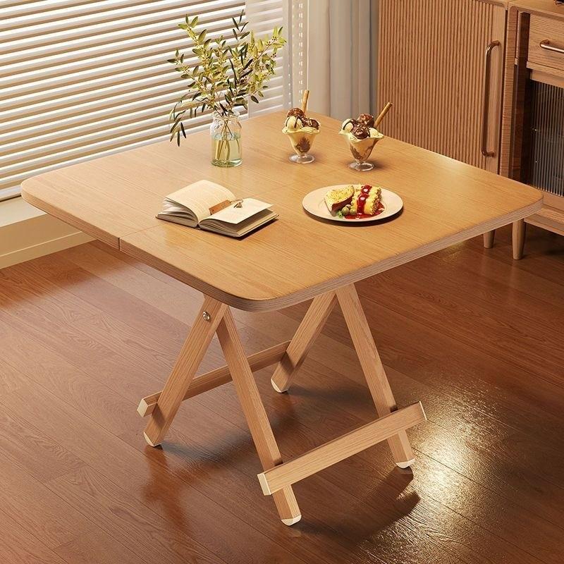 Solid Wood Folding Table Dining Table Outdoor Square Table Meja Lipat Kayu Padat - Image 5