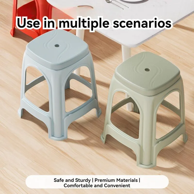 Thickened Plastic Stool Square Non Slip Chair High Strength Durable Home Kerusi Plastik - Image 5
