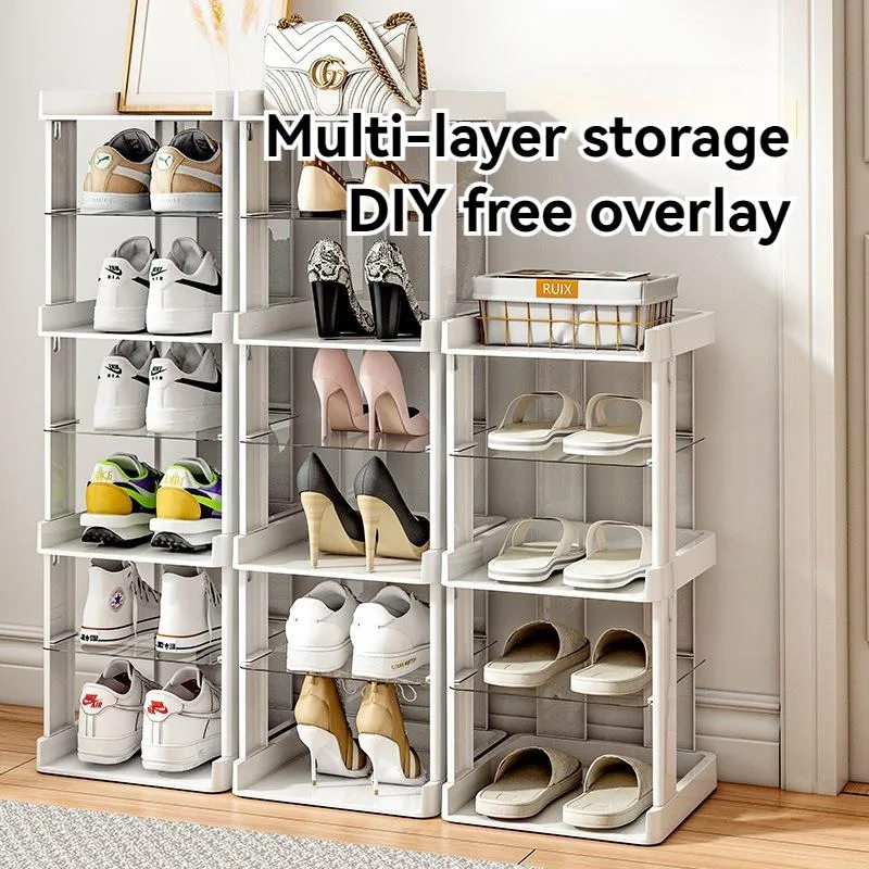 Shoe Rack Narrow Entryway Small Shoe Cabinet Multi-layer Storage Rak Kasut - Image 5