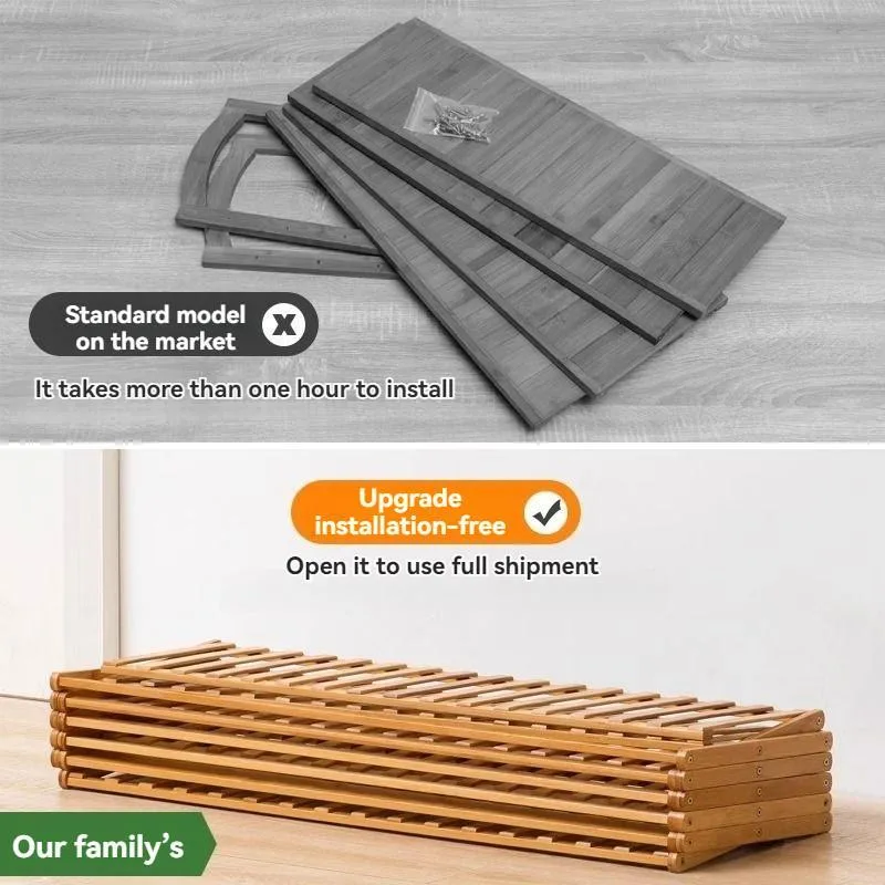 Foldable Shoe Rack Multi Tier Entryway Organizer No Assembly Space Saving Compact Home Storage Rak Kasut - Image 5