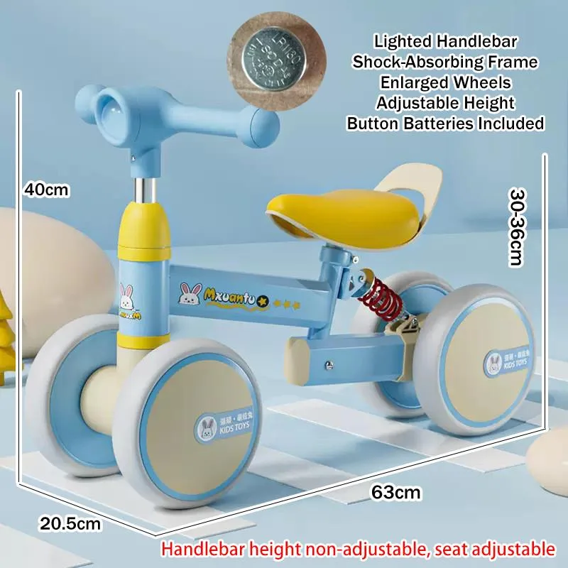 Kids Balance Bike 4 Wheels Shock Absorbing No Pedal Toddler Baby Walker Toy 1-3 Years Kereta Gelongsor Kanak-Kanak - Image 5
