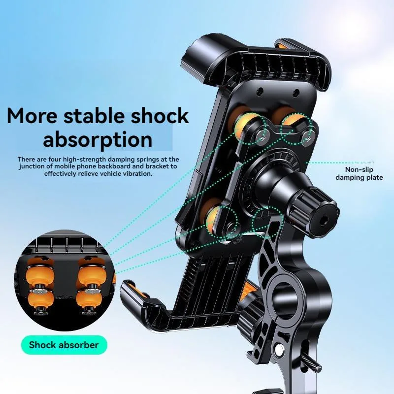 Silicone Shockproof Phone Mount For Food Delivery Rider Electric Motorcycle Riding Gear Pemegang Telefon - Image 5