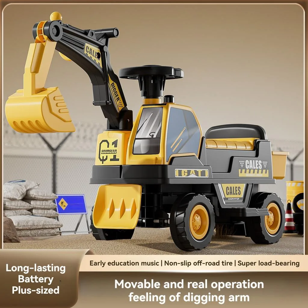 Kids Electric Four Wheel Excavator Ride On Musical Engineering Toy Car Ride-On Excavator Elektrik Untuk Kanak-kanak - Image 5