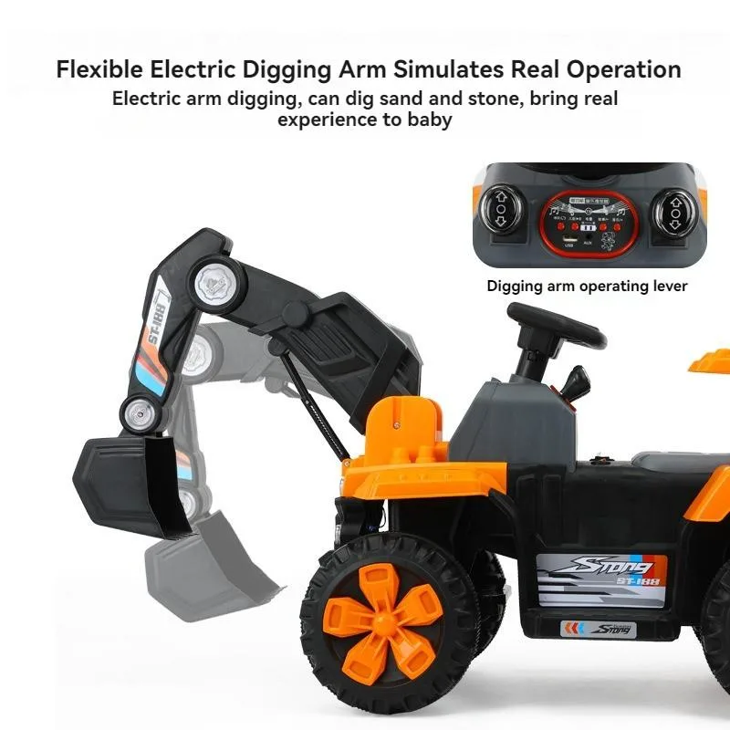 Remote Control Electric Kids Excavator Toy Dual Motor Large Rechargeable Digger Car for Boys Pengorek Elektrik - Image 5