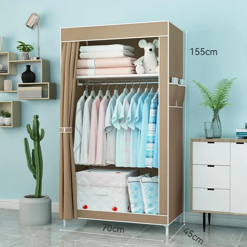 Fabric Wardrobe Reinforced Steel Tube Thickened Frame Simple Closet Storage Organizer For Bedroom Almari Pakaian Kain - Image 5