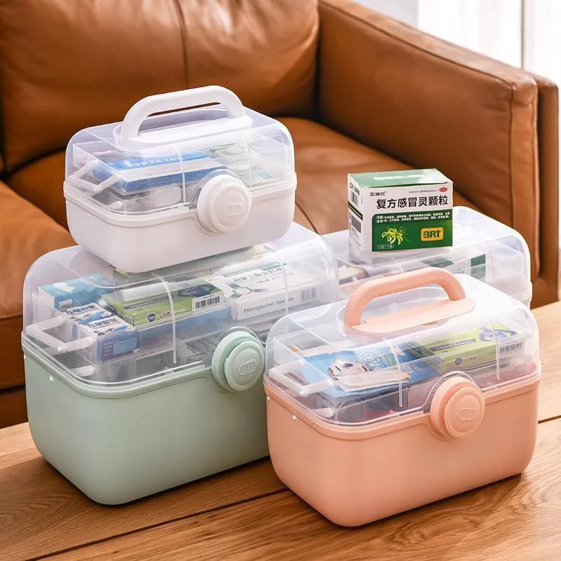Portable Medicine Box Large Capacity First Aid Kit Multi-Layer Medical Organizer Case Kotak Ubat Keluarga - Image 5