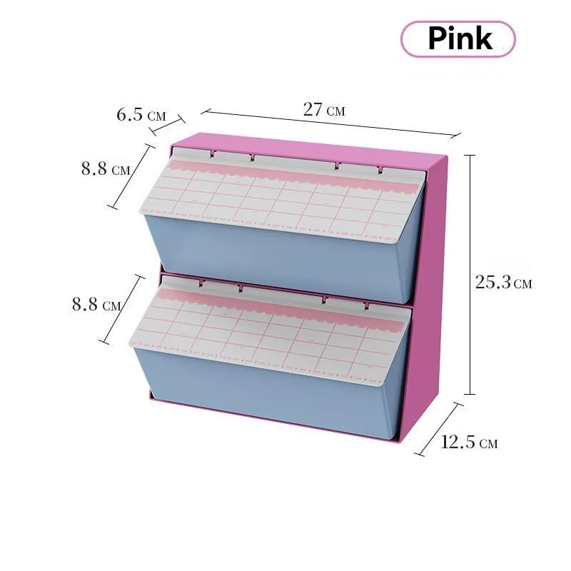 Desktop Storage Box With Lid Dustproof Compartment Organizer For Office Vanity Makeup Stationery Organizer Desktop - Image 5